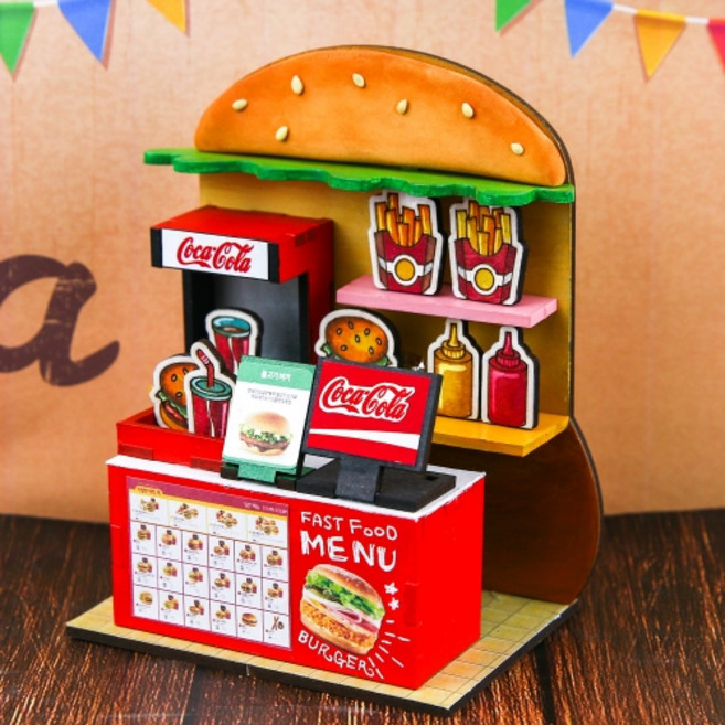 엄마표 집콕 만들기 놀이 DIY 키트 재료 7호 햄버거 가게, 1개