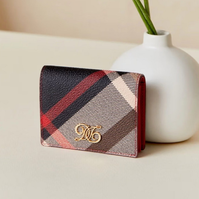 닥스 레드 로고장식 가죽 반지갑