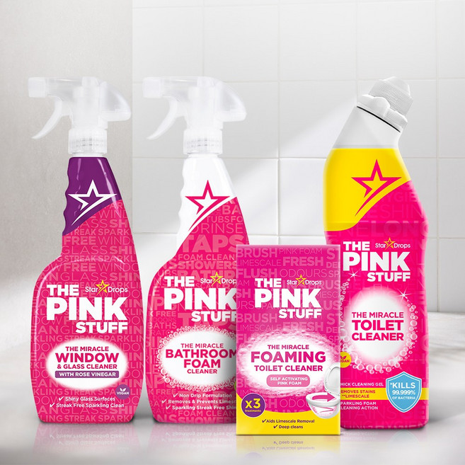 [핑크스터프] 욕실4종 변기세정제+배스룸폼클리너+윈도우클리너+포밍토일렛, 1개