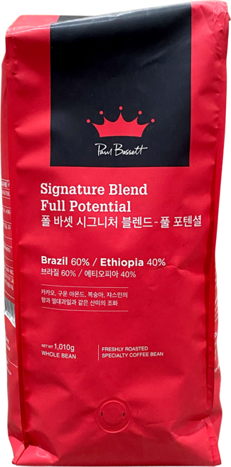 폴바셋 시그니처 블렌드 풀 포텐셜 홀빈, 홀빈(분쇄안함), 1.01kg, 1개