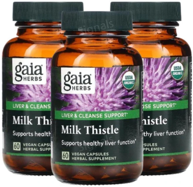 가이아허브스 밀크씨슬 60캡슐 밀크시슬 실리마린 Milk Thistle 3개, 60정 - 쿠팡