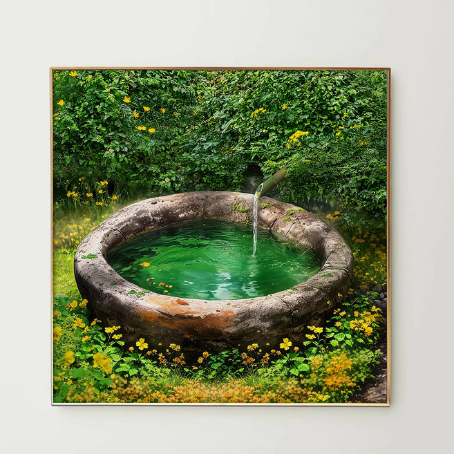 [인메이블] 돈들어오는 옹달샘 4종 그림 금전 황금 액자 이사 풍수 거실 현관 복도 인테리어 벽 대형, 04.JGT-가연