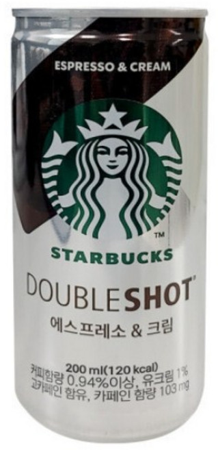 스타벅스 더블샷 에스프레소&크림 커피, 200ml, 7개