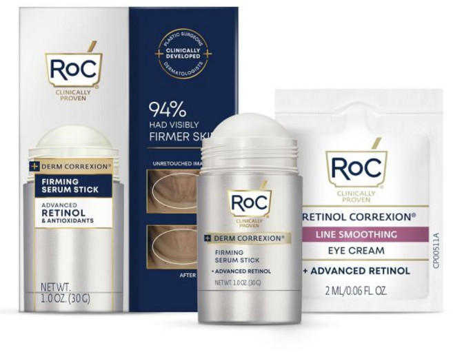항산화제가 함유된 RoC Derm Correxion 고급 레티놀 펌 세럼 스틱으로 주름과 주름 라인을 눈에 띄게 조이고 단단하게 가꿔줍니다. 아이 크림 팩켓으로 1.0온스입니다, RoC Derm Correxion 어드밴스드 레티놀 퍼, 30g, 1개