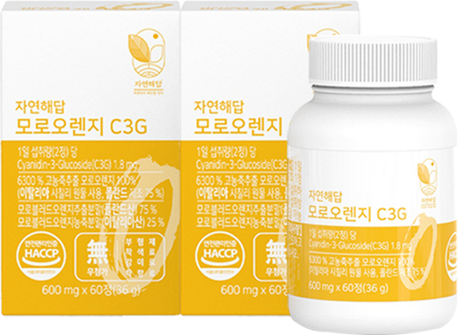 자연해답 모로 오렌지 C3G 모로실, 60정, 2개