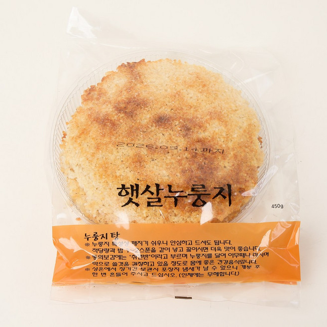 국산쌀 100% 누룽지 햇살누룽지 450g, 1개