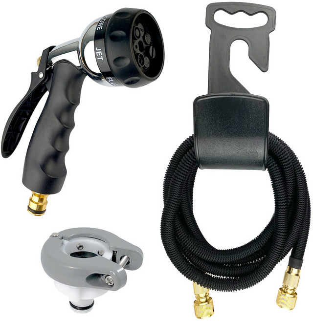 고급형 7분사 고압 분사기 + 프리미엄 매직 호스 세트, 7.5m