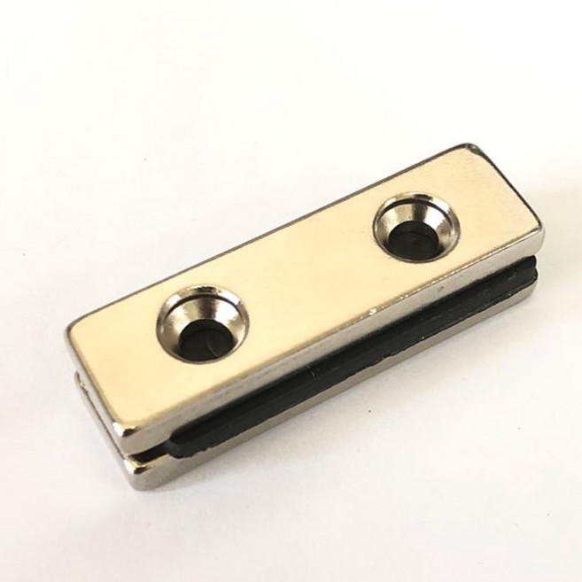 [제이스마그네트] 40x12x4(6.5x4.2) 초강력 블럭 사라 자석 홀센터 간격 16mm 20mm, 2p세트 40x12x4(6.5x4.2)20mm