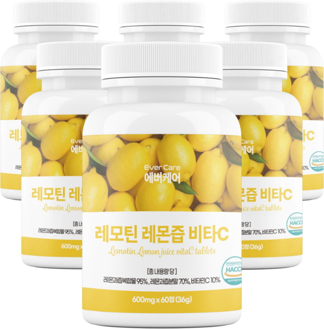 에버케어 레몬즙 비타민C 정 고함량 레몬착즙 알약, 6개, 60정