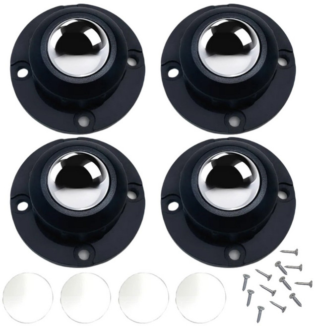 쓩리몰 부착형 이동바퀴 360도 회전 빅볼캐스터, CA452501-블랙, 4개