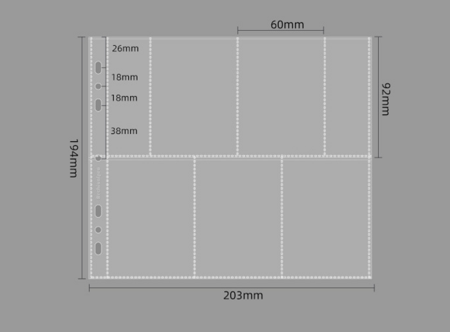 5포켓 바인더 5칸 바인더 포카 포토카드 앨범 속지, 단품 내지 10매, 1개