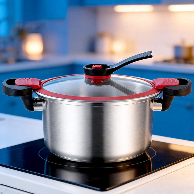 CookBuddy 304 스텐 저압냄비 압력밥솥 인덕션 3-4인용 압력솥, 1개, 은, 3.5L