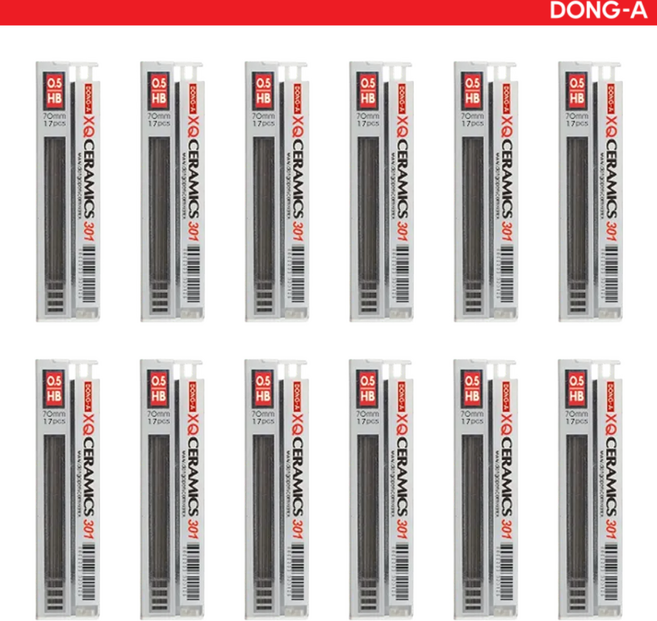 동아 XQ 세라믹301 샤프심 부드러운 필기 12개입, 12개, 0.5mm, HB