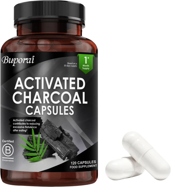 활성탄 캡슐 - 고강도 활성탄 캡슐 - 1040mg, 1개, 60정 - 쿠팡