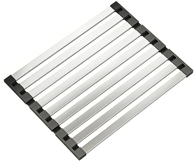 하이 실리콘 롤매트 식기건조대 접이식 휴대용 물빠짐 건조매트 싱크대 롤매트 주방정, 1개, 블랙