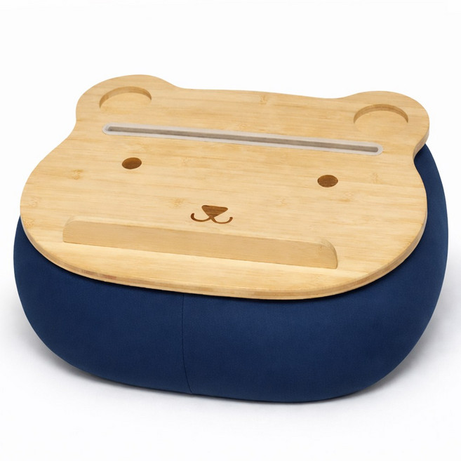 힐링베어 프리미엄 쿠션테이블 아이 독서대+다용도 바른자세 책상 KC인증, 네이비