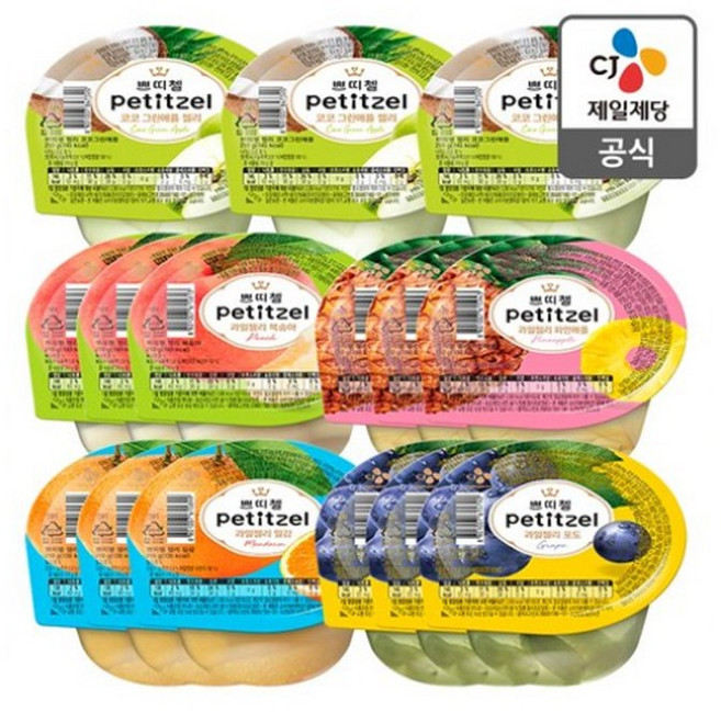 쁘띠첼 과일젤리 어린이 간식세트 5종 15개(개당210g), 15개, 210g