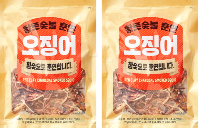 현대푸드 황토 숯불 훈연 오징어, 2개, 100g