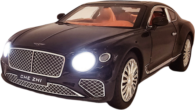 벤틀리 컨티넨탈 쿠페 1:24다이캐스트 미니카, 블랙, 1개