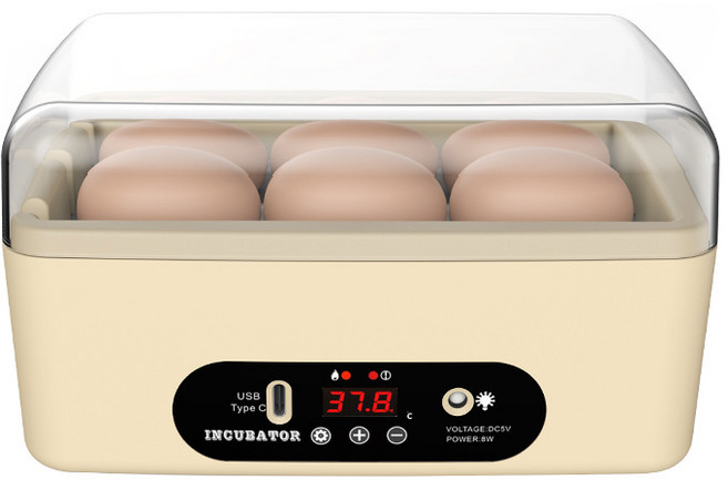스마트 계란 병아리 미니 부화기 6구 자동 수동회전, 자동회전, 자동회전, 1개