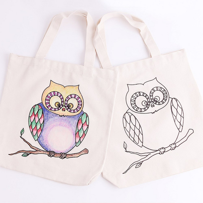 전통 민화 에코백 만들기, <부엉이>, 1개