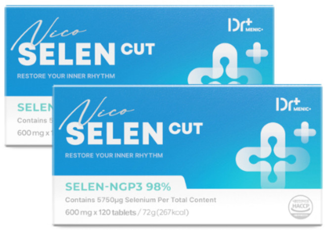 [정품 함량 98%] 니코 셀렌컷 셀렌NGP3 98%, 2개, 120정