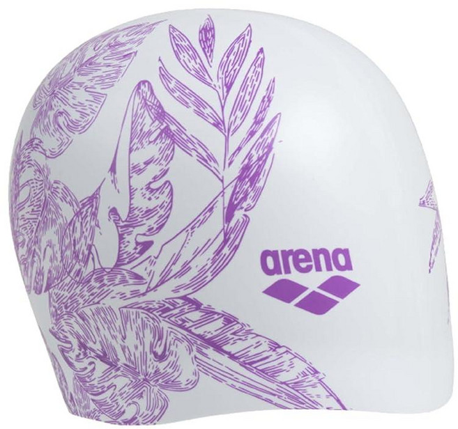 Arena Sirene 여성용 몰드 실리콘 수영 모자 매우 신축성 있는 내구성 있는 수영 모자 긴 머리용 타이트한 핏 세실리아 화이트 원 사이즈, 1개