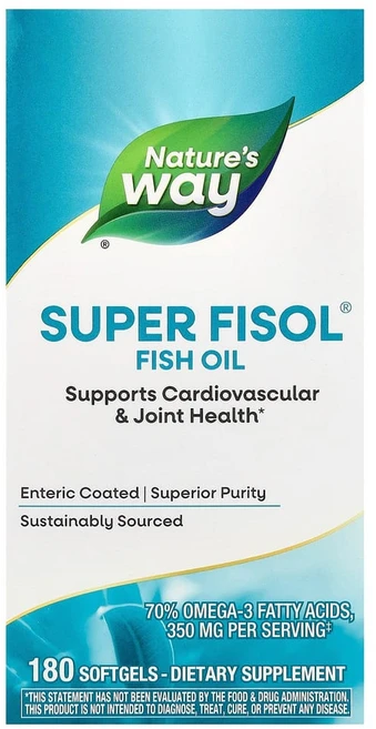 네이처스 웨이 Super Fisol 피쉬 오일 소프트젤 180정, 1개 - 쿠팡