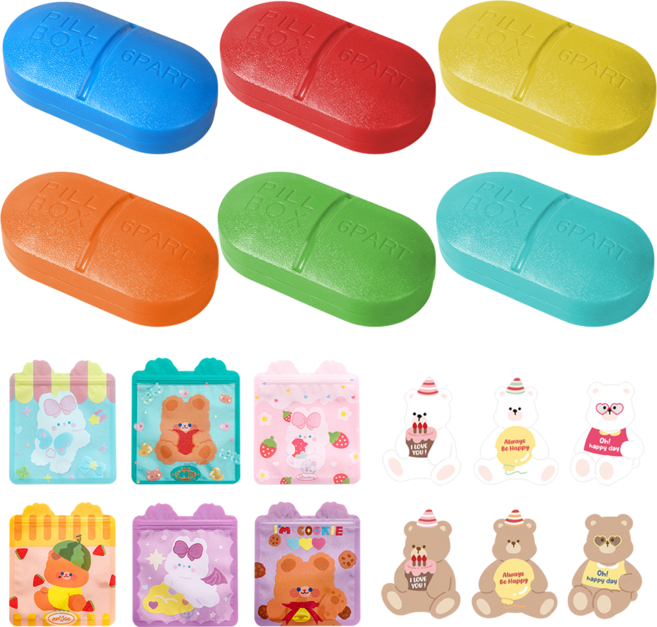 구디백 물약통 생일 선물 답례품 어린이집 유치원 구디백 입학 초등 학교 단체 행사, 6개, 휴대용약통 + 포장지