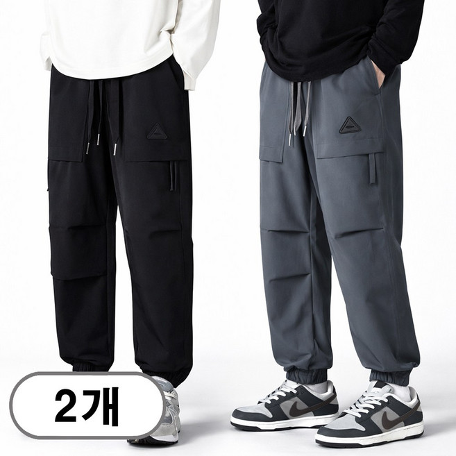 차쿠 1+1 남성 일자 조거 바지 와이드 캐주얼 바지 조거팬츠 기모바지 (봄 가을 겨울 기모)