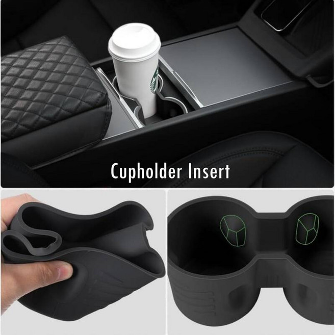 Telsa호환 Model Y Juniper 2025 센터 콘솔 OrganZier 트레이 팔걸이 숨겨진 보관함 컵 홀더 무선 충전기 매트, Cupholder