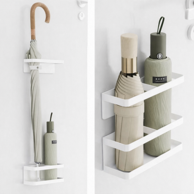 포스트머스 빗물방지 깔끔정리 현관 자석 우산꽂이, 화이트, 1개