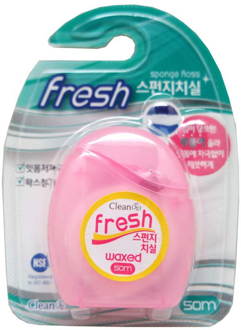 클린32 프레쉬 스펀지 치실 왁스 50m, 1개입, 1개