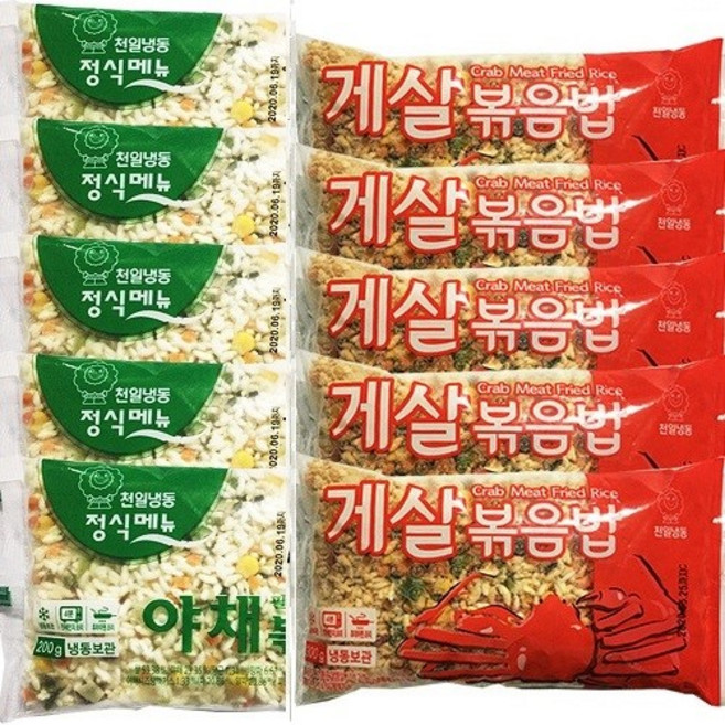 천일 볶음밥 10개 게살볶음밥 5봉+야채볶음밥 5봉, 300g