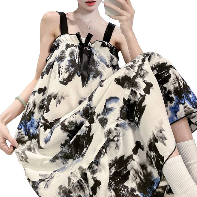 블룸 골프 샤워가운 라운딩 호텔 가운 원피스형 잠옷 파자마, 1개, 미드나잇블랙