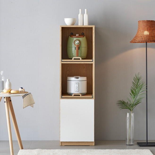 모던 다용도 틈새 주방 수납장 400 BS22336, 화이트_22336