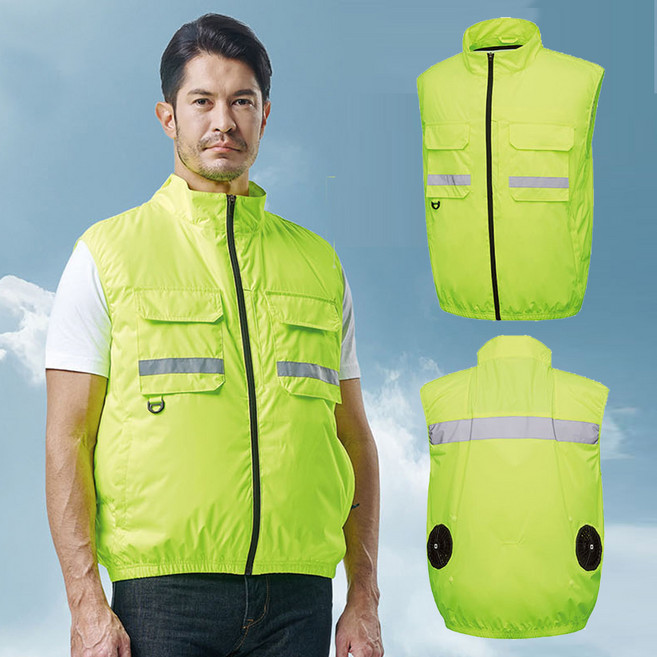 티뷰크/TBS-F03 HI-VIS 윈드 쿨링 선풍기 베스트 조끼 여름 근무복 회사유니폼 남자작업복 정비복 현장복