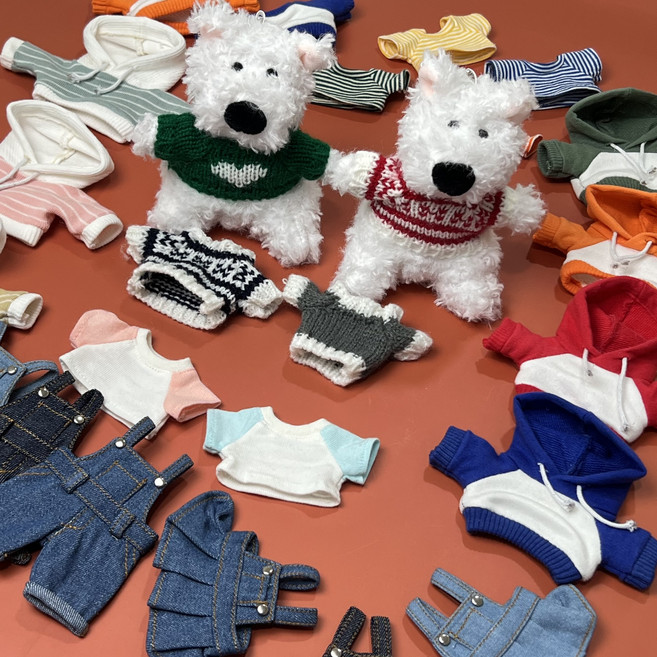 모루인형옷 악세사리 부자재 키홀더 가방키링 옷입히기, 파스텔 나그랑 티셔츠, 옐로우, 1개