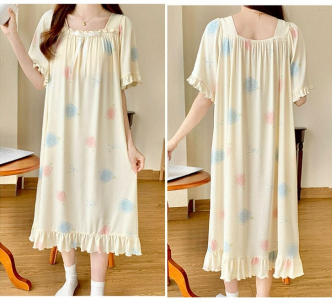 MO寶 女 睡裙 短袖居家服 涼感睡衣
