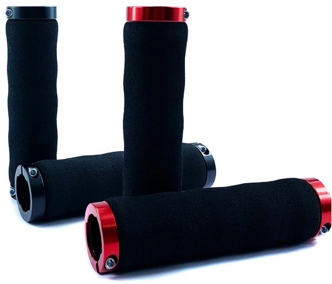 자전거 스펀지 핸들 그립 손저림 방지 손잡이 바엔드 교체 락그립 전동킥보드 용품, 블랙, 2개