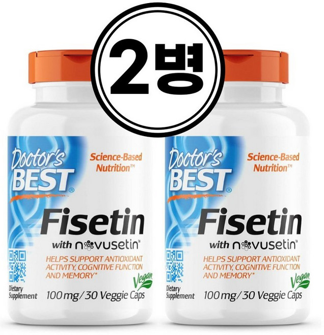 (2병) 닥터스베스트 피세틴 노부세틴 Fisetin 옻나무추출물 100 mg 30배지캡스 고약사, 30정