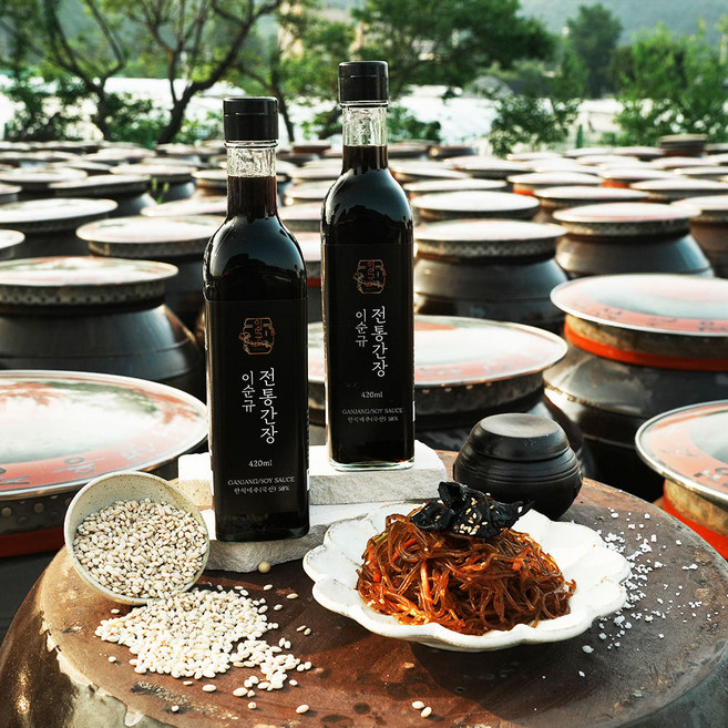 뜰안에 된장 국산 메주 이순규간장 420ml (1년숙성 전통 조선간장), 1개