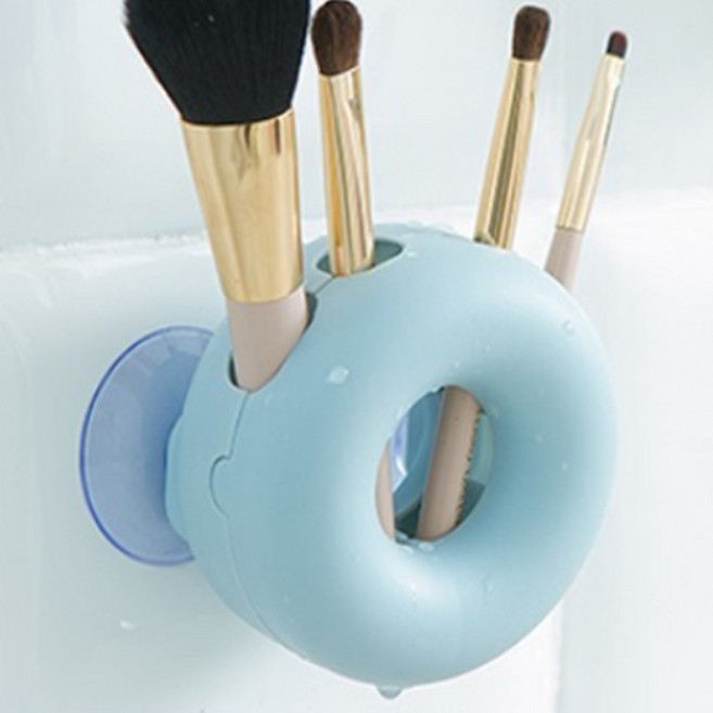 흡착식 칫솔꽂이 욕실 도넛 칫솔걸이 홀더 거치대 4구 블루