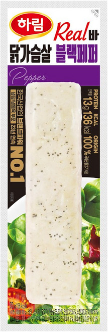 하림 리얼바 닭가슴살 블랙페퍼, 1개, 70g