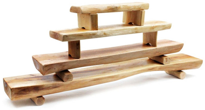 통원목화분받침대 화분 받침대 통원목 다육이 거실 베란다 진열대 선반, 1개