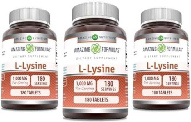 [정품보장]어메이징 뉴트리션 L 라이신 1000mg Amazing Nutrition 180정 X 3병 X 1병, 3개