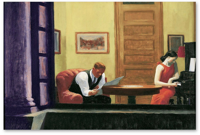 에드워드 호퍼 명화 대형 캔버스 그림 액자, 14. 뉴욕의 방