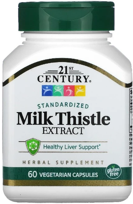 21st Century 표준화 밀크시슬 추출물(Standardized Milk Thistle Extract) 175mg 베지 캡슐 60정, 1개 - 쿠팡