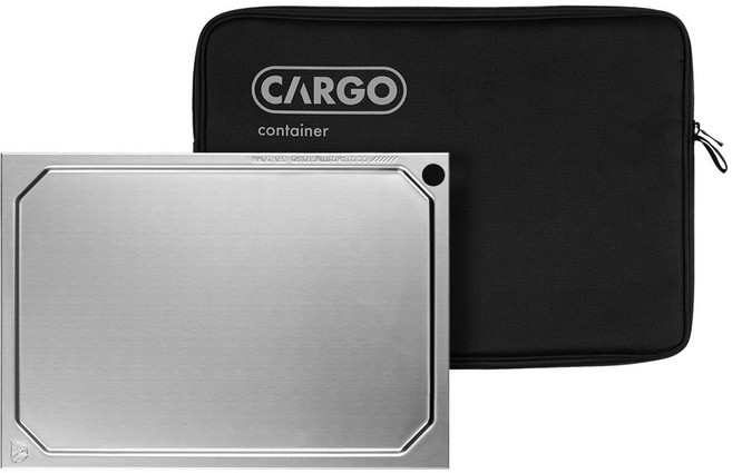 카고컨테이너 캠핑 플레이팅 도마 스테인리스 미끄럼방지 스텐도마 국물흘림방지 IGT 원유닛 호환 가방 포함, 그레이, 1개