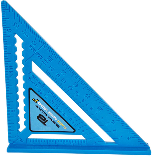 TB 7인치 플라스틱 경량 삼각자 골조용 직각자 각도기 스피드 스퀘어 180mm, 1개